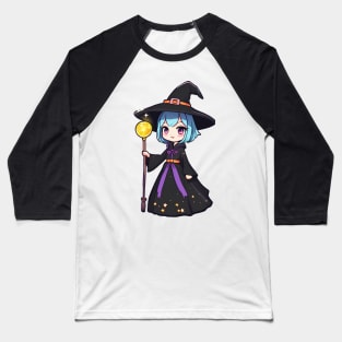 Anime girl witch Halloween Baseball T-Shirt